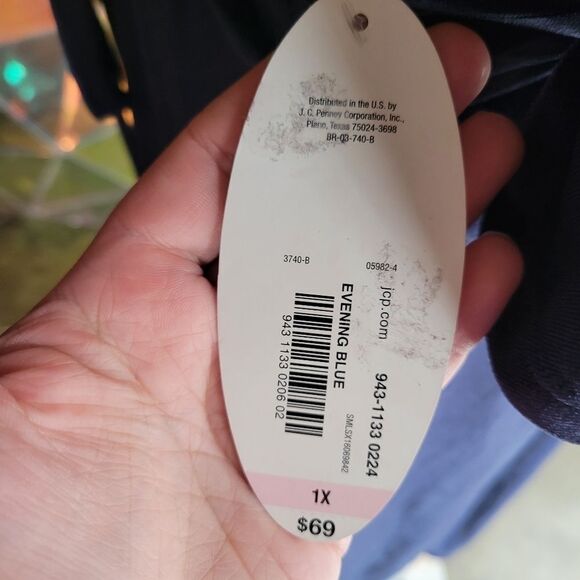 Boutique  Evening Blue Velvet Short Sleeve Wrap Midi Dress Women's Plus Size 1X - Picture 10 of 13